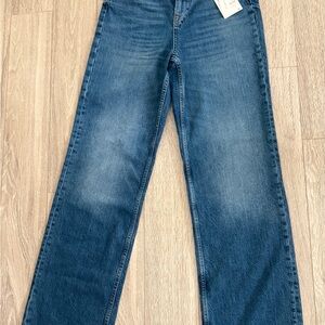 Zara Women's Dark Blue Flare Jeans